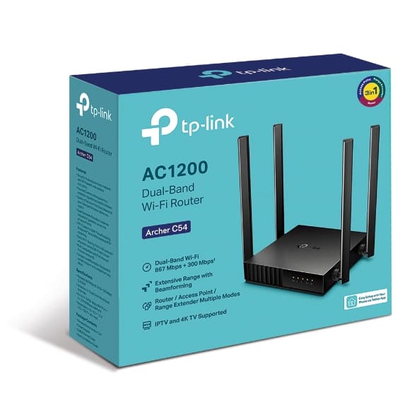 TP-Link Archer C54 AC1200 Dual Band 4 Antenna MU-MIMO Beamforming Wi-Fi Router Image